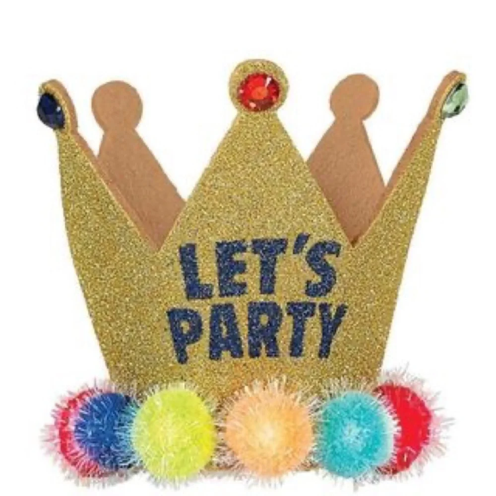 2 LightUp Glitter Let's Party Crown Headband + Bonus MultiColored Party Headband